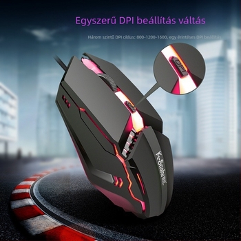 Játék egér USB, vezetékes, 1200 DPI, 4 gomb