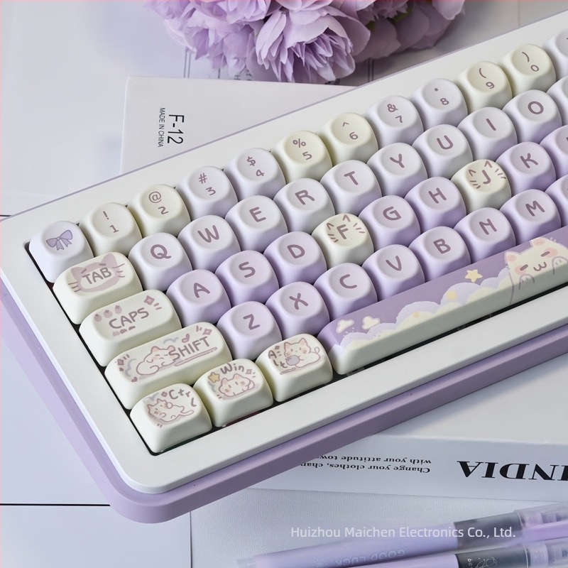Keycap készlet mechanikus billentyűzethez - műanyag anyag - vezetékes csatlakozás - hőtranszfer nyomtatás