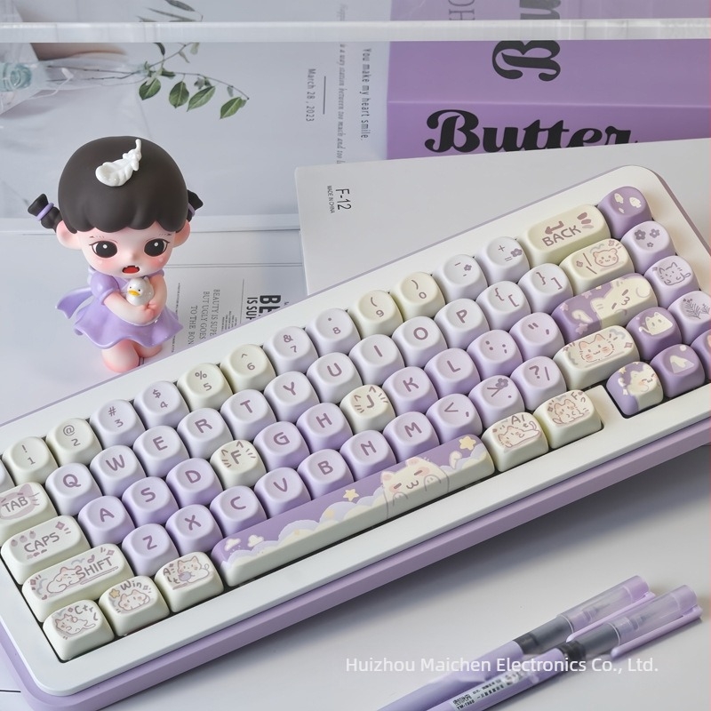 Keycap készlet mechanikus billentyűzethez - műanyag anyag - vezetékes csatlakozás - hőtranszfer nyomtatás