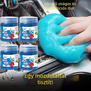 Autó belső tisztító gél, puha gumi alapú, többfunkciós, por és koszt eltávolítására, billentyűzetekhez