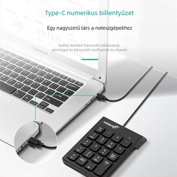 Digitális billentyűzet vezetékes kapcsolattal, X architektúra gombtechnológia, ABS test, vízálló