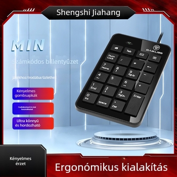 Laptophoz numerikus billentyűzet, vezetékes, 98+ billentyű, tenyér-támasz, optikai tengely, kompatibil laptophoz