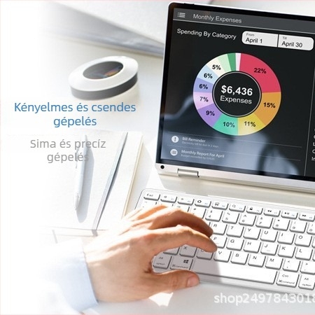 Vezeték nélküli membrán billentyűzet Type-C töltéssel Apple/Android/Windows számára; 3 eszközzel történő párosítás; 1 év garancia