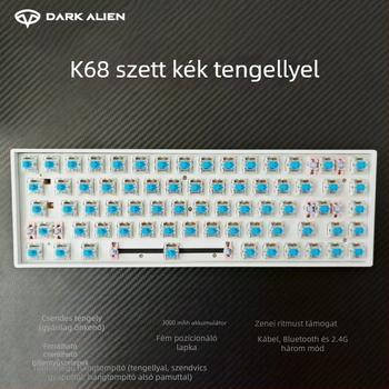 Mechanikus billentyűzet, 87 billentyű, Bluetooth három üzemmód, optikai kapcsoló, teljes kulcsos hot-swap
