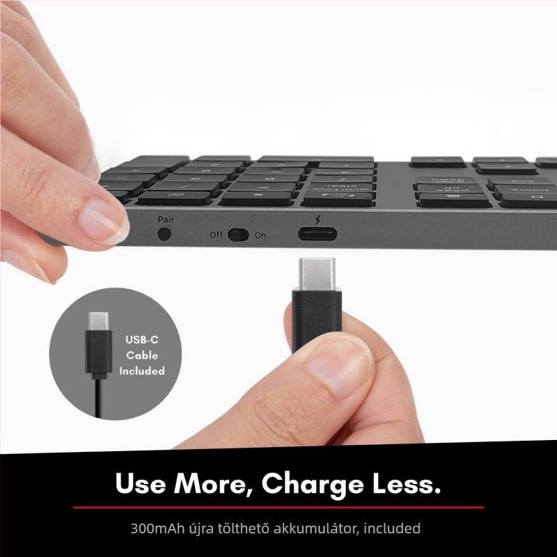 BT 308 35‑gombos vezeték nélküli Bluetooth numerikus billentyűzet alumíniumötvözet testtel, háttérvilágítás, plug-and-play, ergonómiai kialakítás