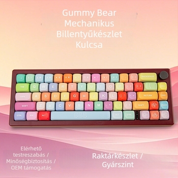 MOA Gummy Bear billentyűkészlet mechanikus billentyűzethez - PBT, kerek profil, teljes ötfelületű szublimáció, kompatibil különböző kiosztásokkal