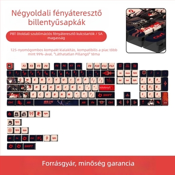 PBT billentyűsapkák mechanikus billentyűzetekhez, SA profil, szublimációs technológia, négyoldalas átlátszó