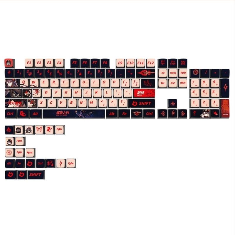 PBT billentyűsapkák mechanikus billentyűzetekhez, SA profil, szublimációs technológia, négyoldalas átlátszó