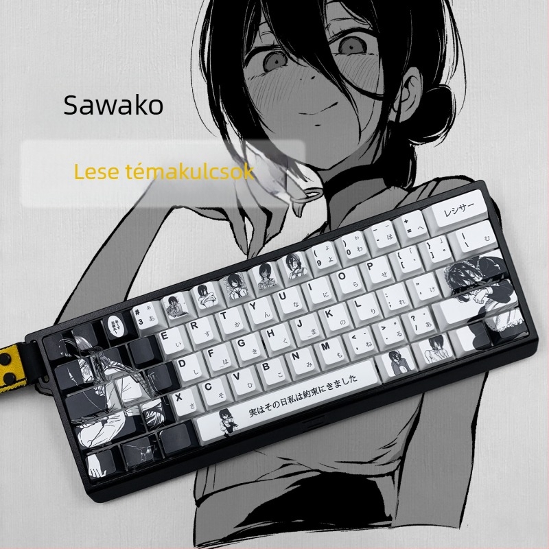 Keycap mechanikus billentyűzetekhez, kereszttengellyel - Chainsaw Man Reze téma, Leuse modell, műanyag anyag, hőtranszfer nyomtatás