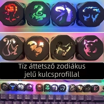 Billentyűsapkák Jackie Chan Adventures - 12 Zodiákus, világító talizmán, Anime gyűjtemény