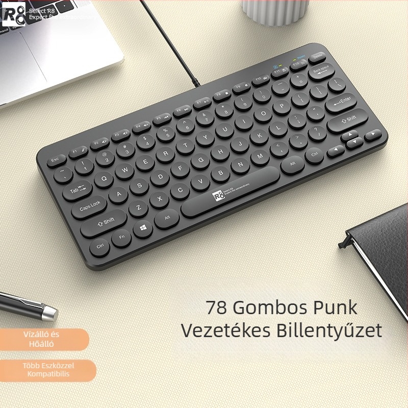 R8 78-gombos USB-kábeles billentyűzet (Modell 1813)