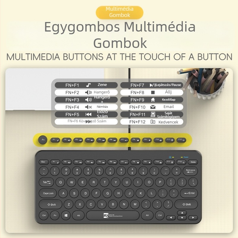 R8 78-gombos USB-kábeles billentyűzet (Modell 1813)