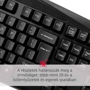Lisheng KB-101A gaming billentyűzet, vezetékes USB/PS2 interfész, vízálló, háttérvilágítás nélkül