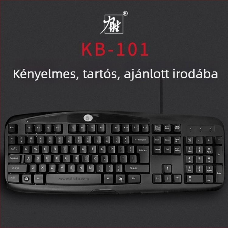 Lisheng KB-101A gaming billentyűzet, vezetékes USB/PS2 interfész, vízálló, háttérvilágítás nélkül