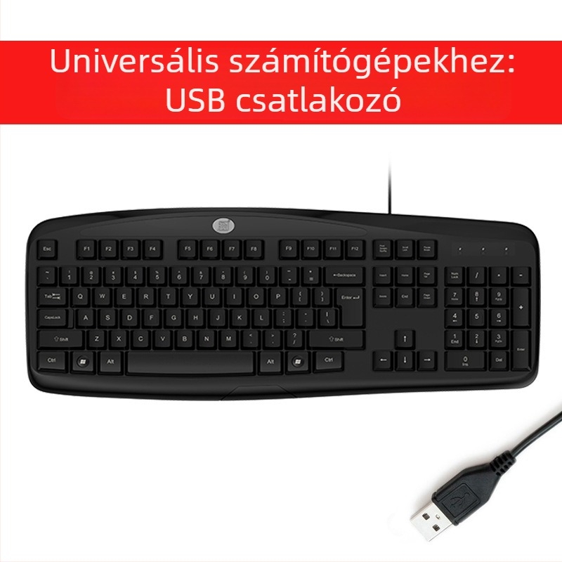 Lisheng KB-101A gaming billentyűzet, vezetékes USB/PS2 interfész, vízálló, háttérvilágítás nélkül