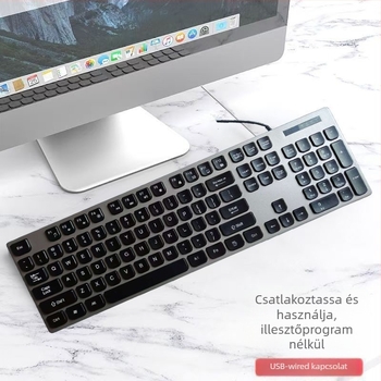 K816 ultra vékony vezetékes billentyűzet, USB-interfész, 98+ billentyű, 1,3 m kábel, háttérvilágítás nélkül