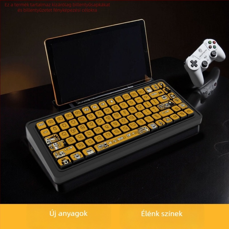 Mechanikus billentyűzethez készült Pudding keycap-ek, PBT anyagú, átlátszó PC, négy oldalról átlátszó, szublimációs nyomtatás, modell Tybt40 graffiti 20250529, 1 év garancia