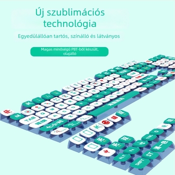 Mahjong témájú PBT SA billentyűzet-kapcsok készlet mechanikus billentyűzetekhez, szublimáció, teljes készlet 61–108 billentyűhöz