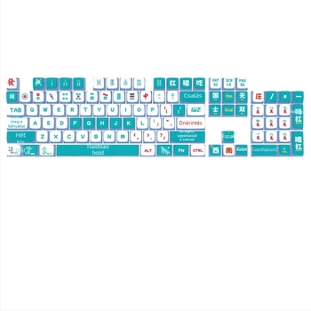 Mahjong témájú PBT SA billentyűzet-kapcsok készlet mechanikus billentyűzetekhez, szublimáció, teljes készlet 61–108 billentyűhöz