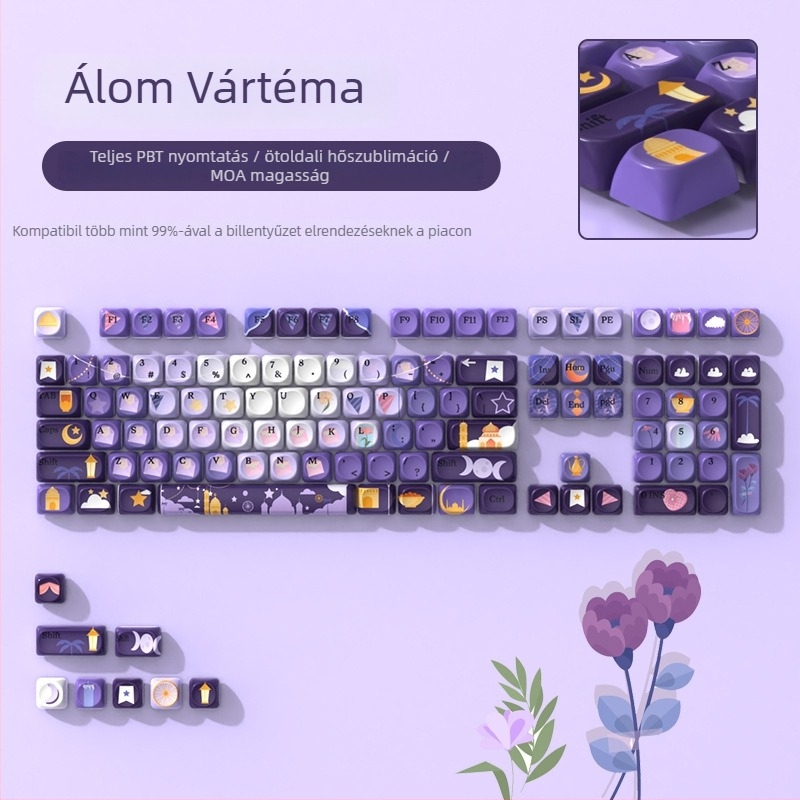 Moa keycap - Dream Castle boxed, PBT szublimáció, személyre szabott keycap mechanikus billentyűzetekhez, univerzális kompatibilitás