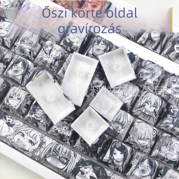 PBT billentyűsapkák mechanikus billentyűzethez, ötfelű szublimációs nyomtatás, eredeti oldalsó gravírozás, 135 billentyűs kis készlet, kompatibilis 61–108 billentyűs modellekkel
