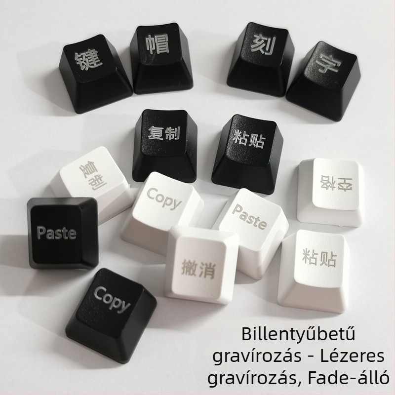 ABS billentyűfedők lézergravírozott felirattal, 104 billentyűs készlet, testre szabott gravírozás, kompatibilis K1–K12 (R3)
