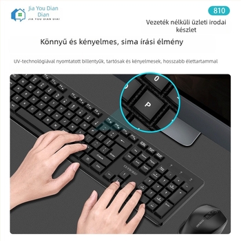 Vezeték nélküli billentyűzet és egér készlet háttérvilágítással, USB, optikai szenzor, 1 m kábel, hordozható iroda