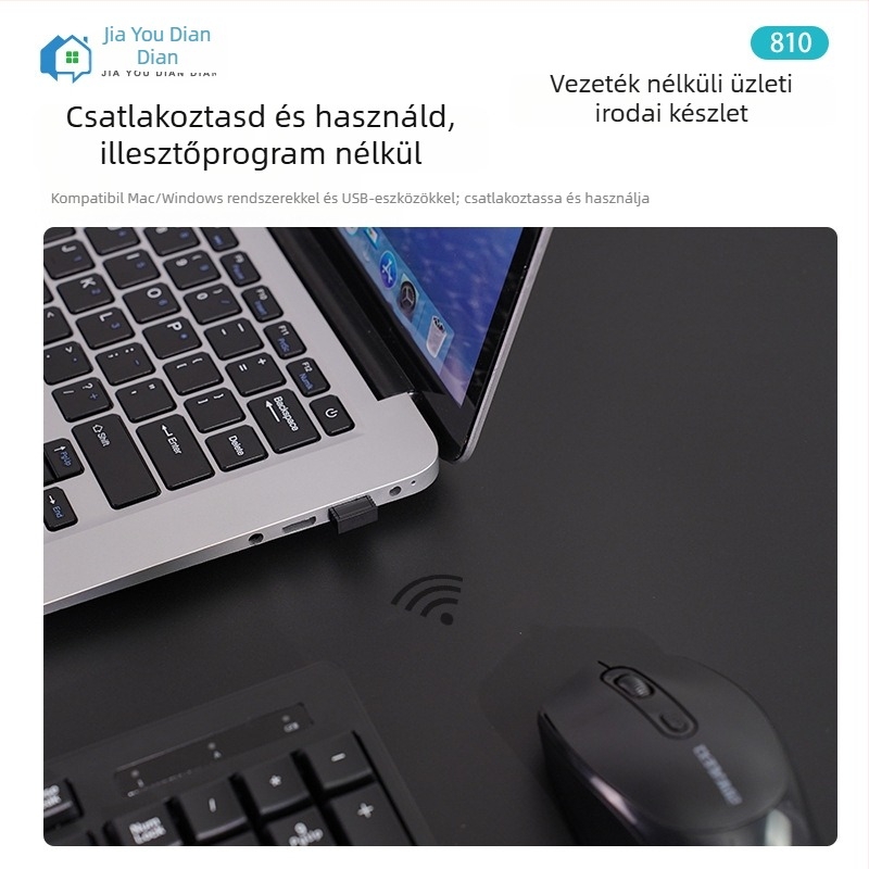 Vezeték nélküli billentyűzet és egér készlet háttérvilágítással, USB, optikai szenzor, 1 m kábel, hordozható iroda