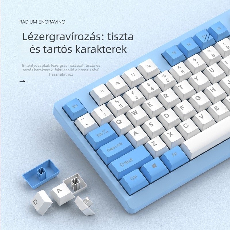 R8 1912 Vezeték nélküli billentyűzet és egér készlet, 2.4G USB kapcsolattal, színblokkokkal laptop és iroda használatra