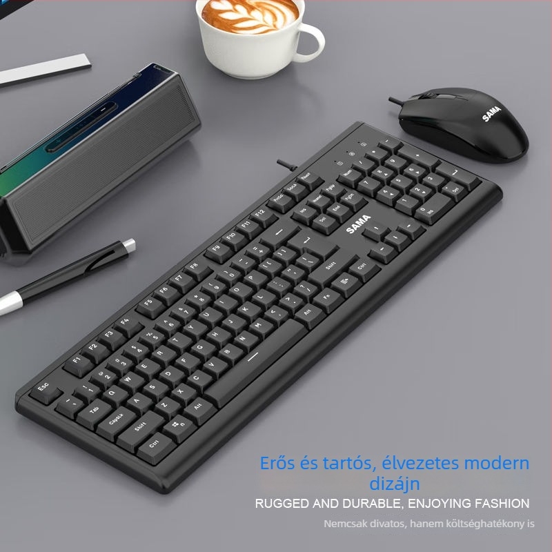 GT200 Kábeles USB billentyűzet és egér készlet, ergonomikus otthoni irodához