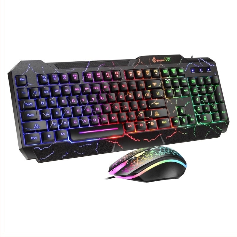 Gaming billentyűzet és egér készlet D620, USB-kábeles, 1600dpi optikai szenzor, háttérvilágítás, ergonómikus kialakítás