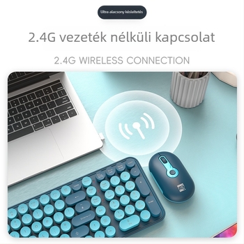R8 vezeték nélküli billentyűzet és egér készlet, 2.4G vezeték nélküli kapcsolat, USB billentyűzet és USB egér, ergonómikus kialakítás