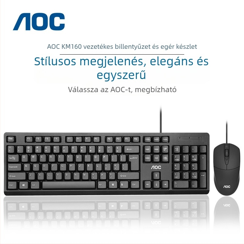 KM160 USB billentyűzet és egér szett, 1200dpi optikai, ergonómikus