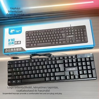 Spirit Shark K-10 ergonómikus vezetékes billentyűzet és USB egér készlet – fröccsenővíz-álló, USB interfész, 1.5 m kábel