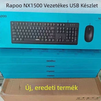 Rapoo NX1500 USB kábeles billentyűzet és egér szett, 1000 dpi, 1,5 m kábel, irodai és otthoni használatra
