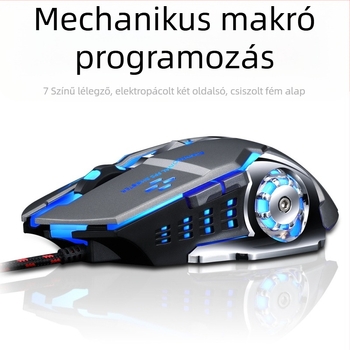 Thunderwolf V6 játékegér, USB-kábeles, 3200 DPI, 6 gomb, 1,5 m kábel, optikai érzékelő