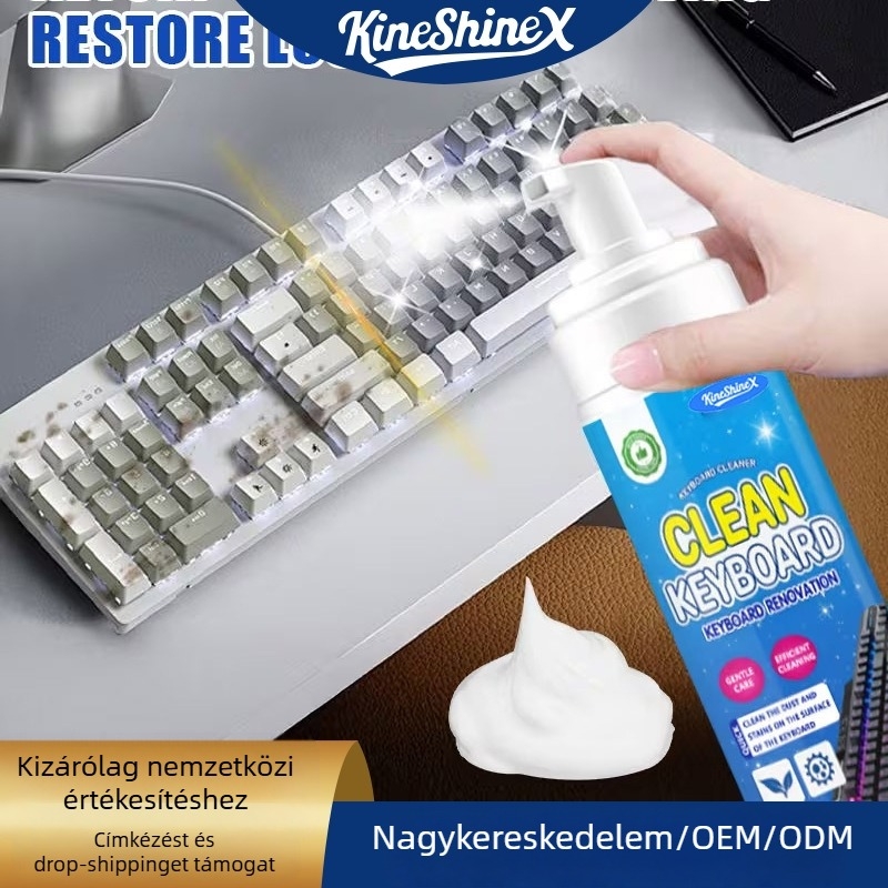 Kineshinex Billentyűzet tisztító hab – mechanikus billentyűzetekhez és egerekhez, vízmentes száraz tisztítás, 200 ml