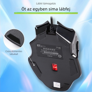 Optikai, vezetékes gamer egér 3500 DPI-vel, 7 gombbal, USB interfész, 4-utas görgő, ergonómikus kialakítás