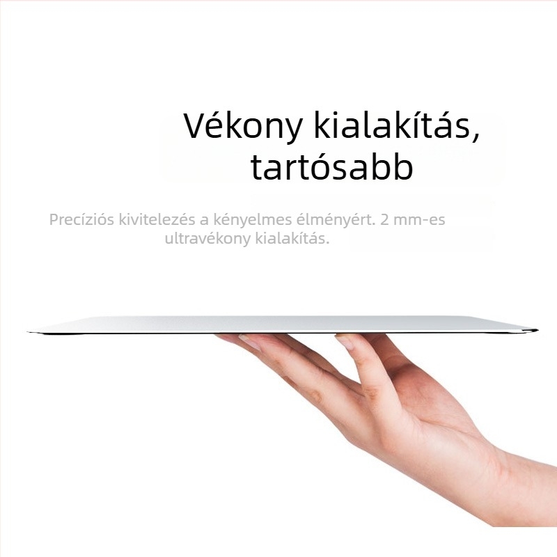 Alumínium ötvözet egérpad, méret 245 × 202 mm, egyoldalas matt fémfelület, logó nyomtatás elérhető