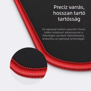 Többszínű, varrott szélekkel ellátott egérpad, nagy asztali pad 400×250×5 mm játékhoz és irodába