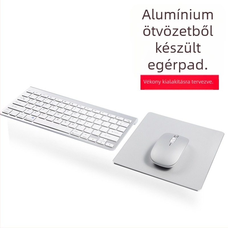 Kétoldalas fém egérpad alumíniumötvözetből, irodai méretű, 220×180×2 mm