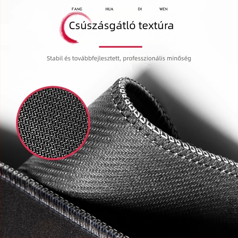 Fekete gumírozott egérpad, csúszásmentes, varrott szélekkel, irodai asztalra