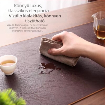 Retro bőr mintázatú egérpad – nagy méretű asztali matt, varrott szélekkel