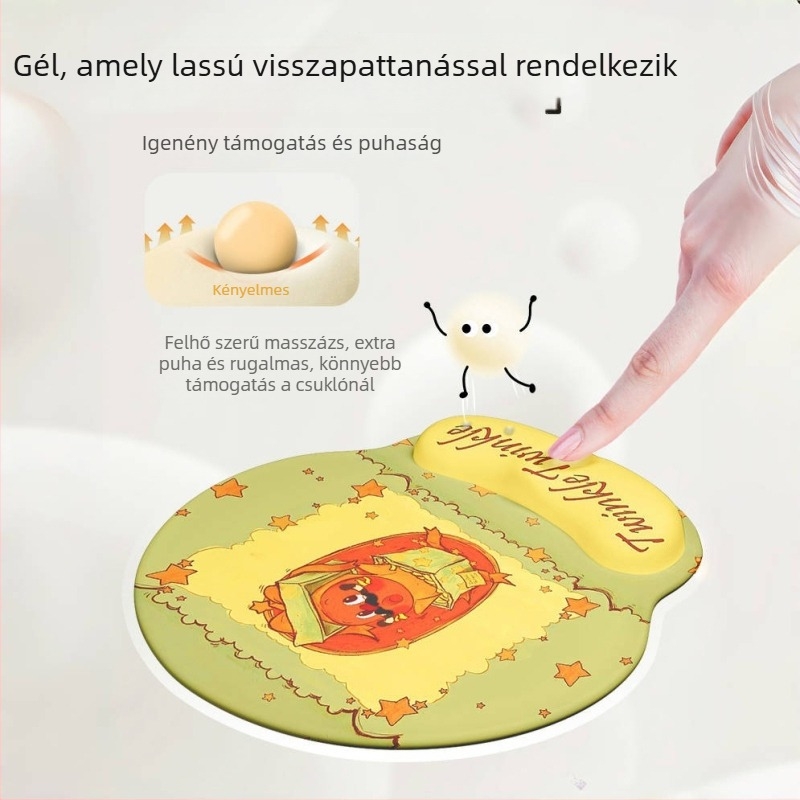 Csukló-támaszos egérpad – gumírozott aljzat, japán minimalist stílus, csukló-támasz forma, csúszásmentes, irodai és laptop használatra
