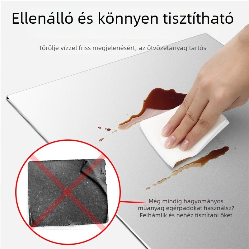 Metron MP200 Fém egérpad játék- és irodai használatra – asztali egérpad, csúszásmentes, megmunkálás, nyomtatás logó