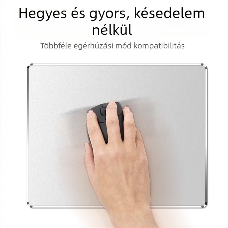 Metron MP200 Fém egérpad játék- és irodai használatra – asztali egérpad, csúszásmentes, megmunkálás, nyomtatás logó