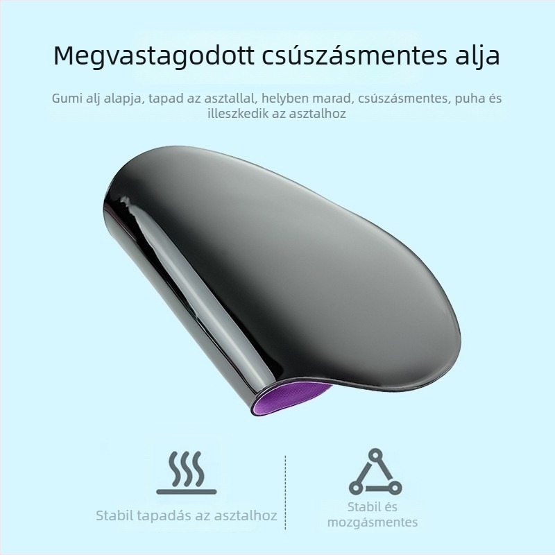 Szilikon csuklótámaszos egérpad, csúszásmentes memóriahab, 190×230 mm, egyoldalas, logó testreszabható, irodai használatra