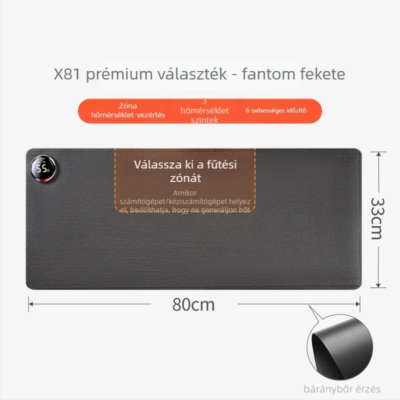 Xinke asztali fűtőpad, csatlakoztatott hálózati áramforrás, 220V, 80W, elektromos membrános fűtés, PVC kivitel, intelligens hőmérséklet-szabályozás