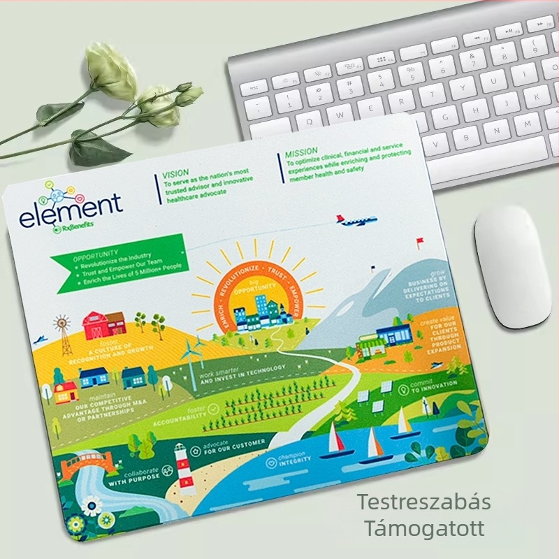 Asztali pad csúszásmentes gumi- és textil anyagból, hőtranszfer nyomtatás, testreszabható logó