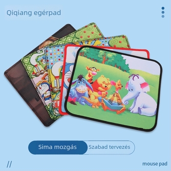 Készleten: egérpad rajzfilm mintával, csúszásmentes, tartós, kis méret, testreszabható képpel, irodai és játékhoz